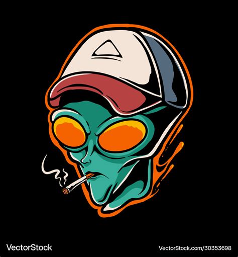 Alien smoking Royalty Free Vector Image - VectorStock