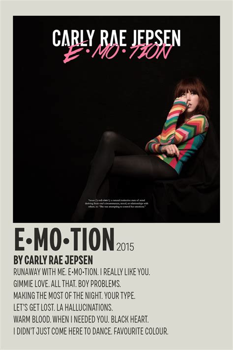 Carly Rae Jepsen - EMOTION Poster | Carly rae jepsen emotion, Emotions posters, Carly rae jepsen ...