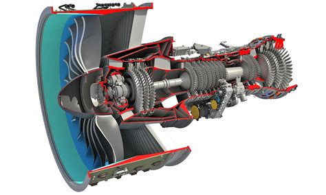 3D cutaway turbofan engine - TurboSquid 1470751