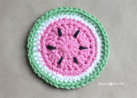 Crochet Fruit Coasters Pattern - Repeat Crafter Me