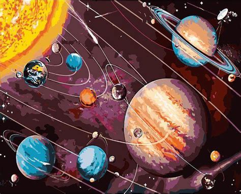 Solar System Paint By Numbers - Numeral Paint Kit