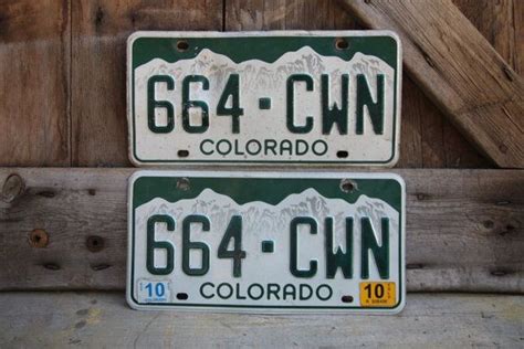 Pair of Colorado License Plates 664CWN Registration Stickers 2010 #LicensePlates # ...