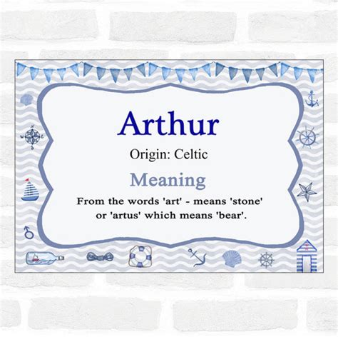 Arthur Name Meaning Nautical Certificate - The Card Zoo