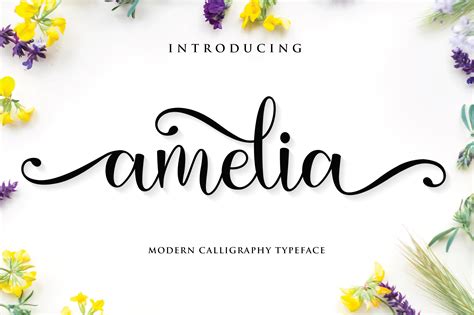 Amelia (Font) by anasofart · Creative Fabrica | Beautiful script fonts ...