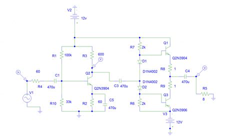 Diseño del amplificador de audio (CE Amplifier - Class AB Power Amplifier) - Electronica