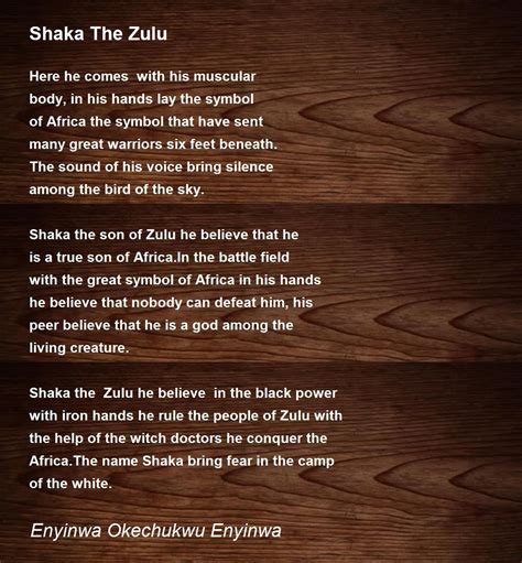 Shaka The Zulu - Shaka The Zulu Poem by Enyinwa Okechukwu Enyinwa