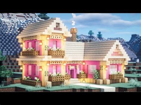 Minecraft: How to build a new pink house in an easy survival style # 115 - YouTube | Minecraft ...