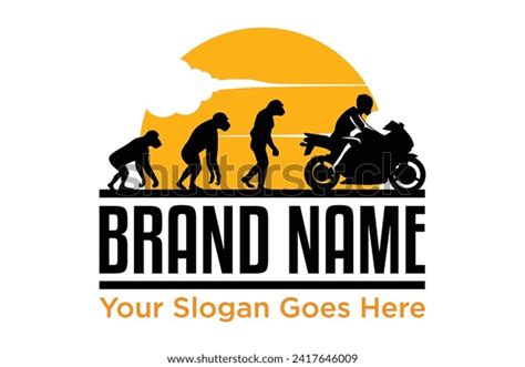 Evolution Biker Illustration Vector Logo Design Stock Vector (Royalty ...