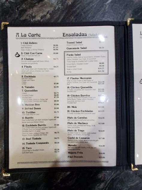 Menu at La Casita Mexican Restaurant, Crystal River