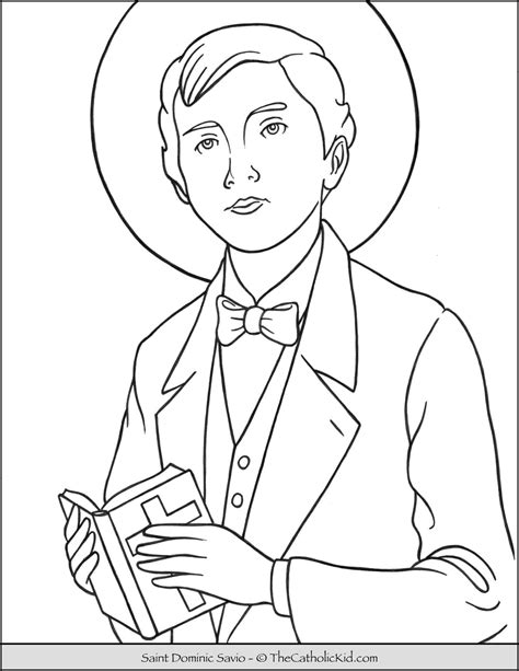 Saint Dominic Savio Coloring Page - TheCatholicKid.com