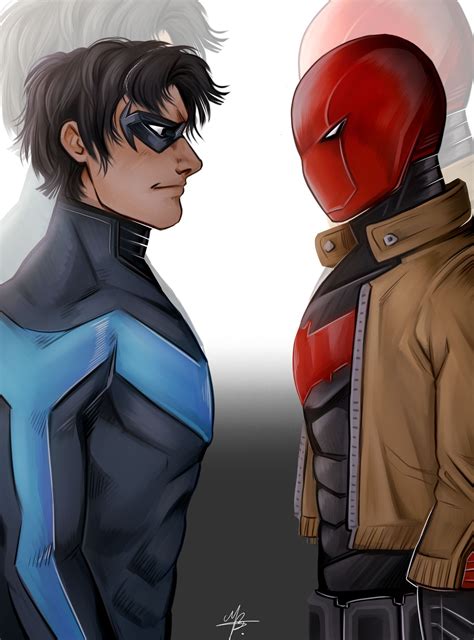 DC-Nightwing Red Hood by MayhWolf | Nightwing, Red hood, Digital painting