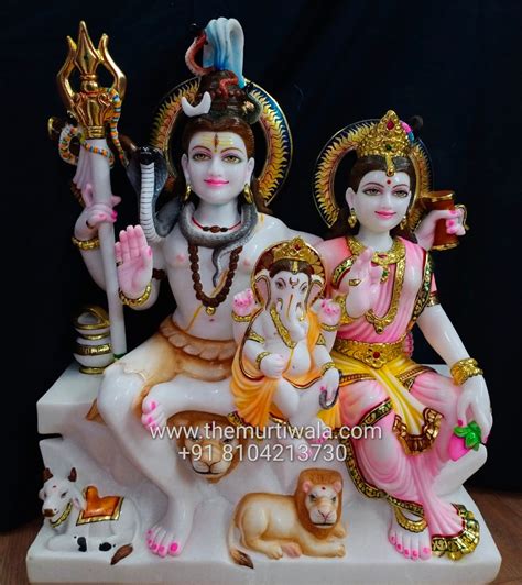 Shiv Parvati Marble Statue online | Shiv Parivar marble murti manufacturer