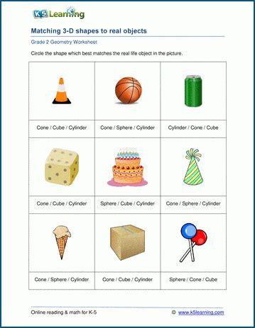 3D Shapes Worksheets | K5 Learning