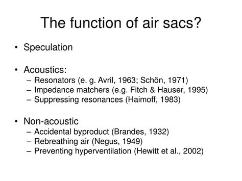 PPT - Acoustic and perceptual effects of air sacs PowerPoint Presentation - ID:619253