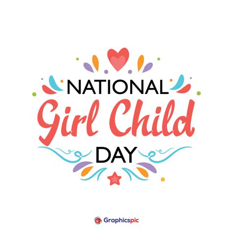 Typography image of National Girl Child Day illustration – free vector - Graphics Pic