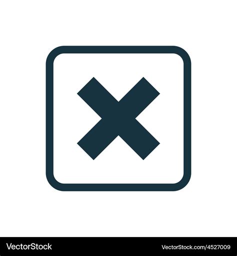 Close icon rounded squares button Royalty Free Vector Image