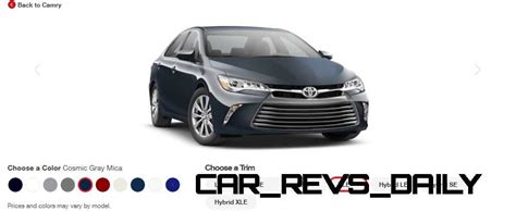 2015 Toyota Camry Colors and Trims - Visual Buyers Guide