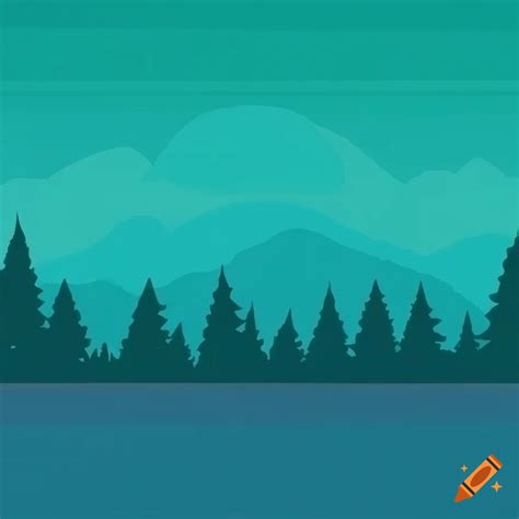Calm forest landscape in vector art on Craiyon