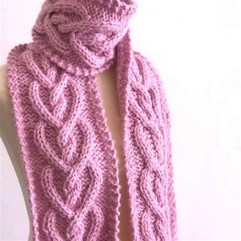 Celtic Heart Cable Knit Scarf Pattern - Studio Knit