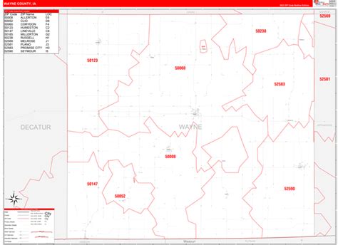 Wayne County, IA Map Book - Red Line