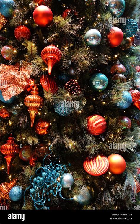 Decorations on a christmas tree. Holiday concept Stock Photo - Alamy