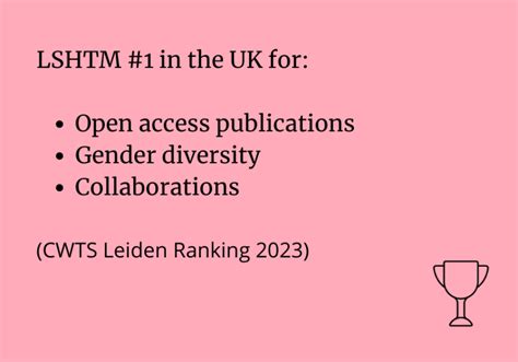 LSHTM tops UK for open access, collaboration and gender diversity in research | LSHTM