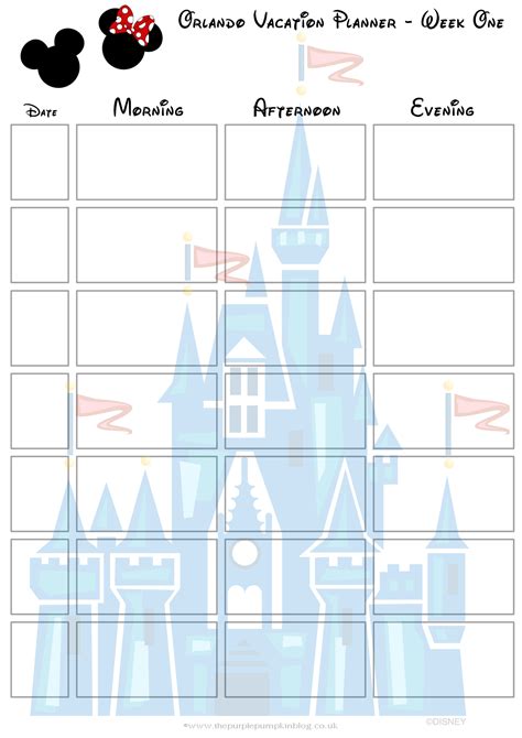 Orlando, Walt Disney World Vacation Planner | Free Printable