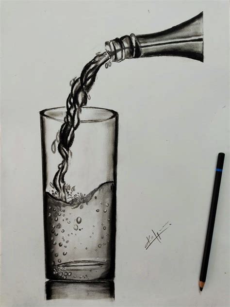 How To Draw A Glass of Water ll Pencil Sketch | Still life sketch, Ink pen drawings, Bottle drawing