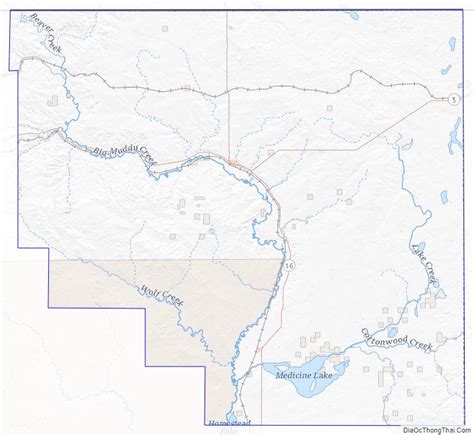 Topographic map of Sheridan County, Montana | Montana