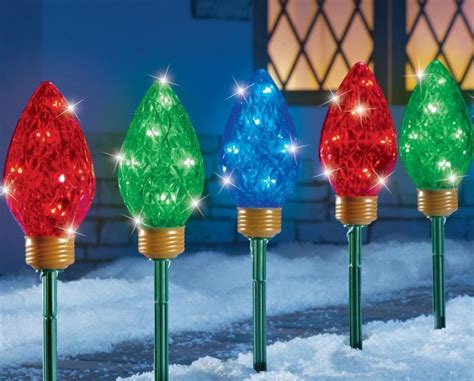 Led Christmas Bulbs Garden Path Light Stakes