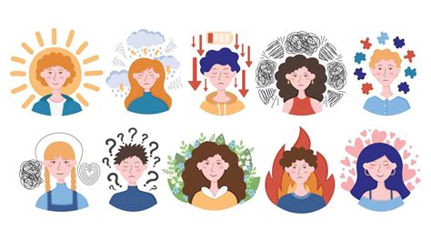 Doodle Flat Clipart. Illustration about mental health. All Objects Are Repainted. 21563521 ...