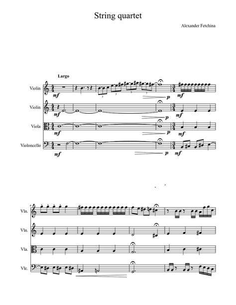 String quartet Sheet music for Violin, Viola (Mixed Trio) | Download and print in PDF or MIDI ...