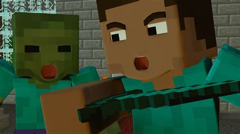 Minecraft Steve Fighting Zombies - Muat Turun m