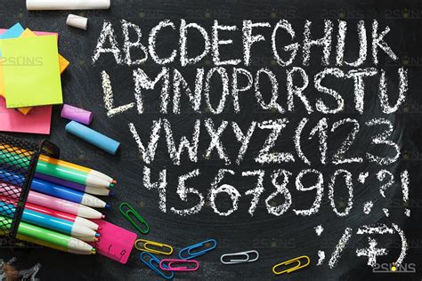 Chalkboard alphabet font clipart Photoshop overlay (617079) | Layer Styles | Design Bundles