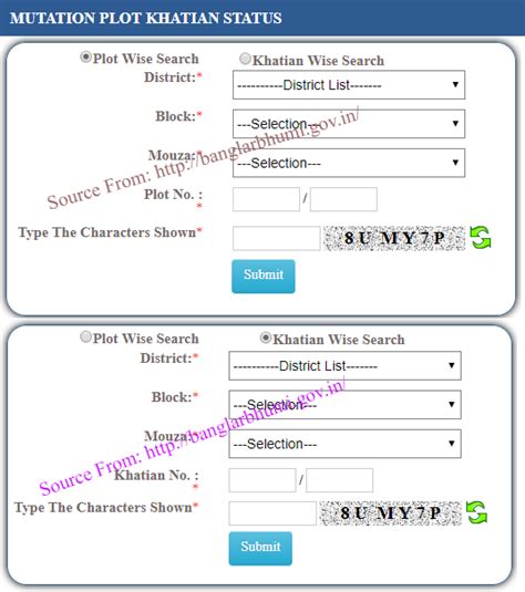 Banglarbhumi Mutation Plot Khatian Status