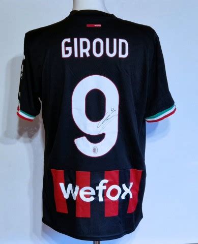 Giroud's AC Milan Signed Shirt - CharityStars