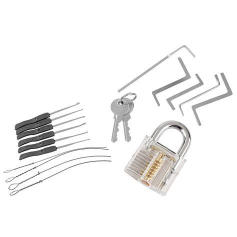 Locksmith Tools Kit 3 In 1 Set Transparent Lock 5pcs Locksmith Wrench ...