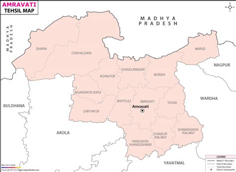 Amravati Tehsil Map, Talukas in Amravati