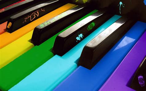 HD wallpaper: piano colored keys-Design HD wallpaper, black and multicolored keyboard key ...