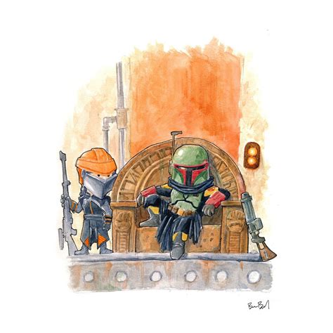 Boba Fett and Fennec Shand Fan Art Watercolor Print | Etsy