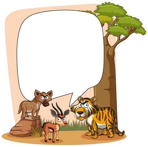 Modèle de cadre avec des animaux sauvages 381540 - Telecharger Vectoriel Gratuit, Clipart ...