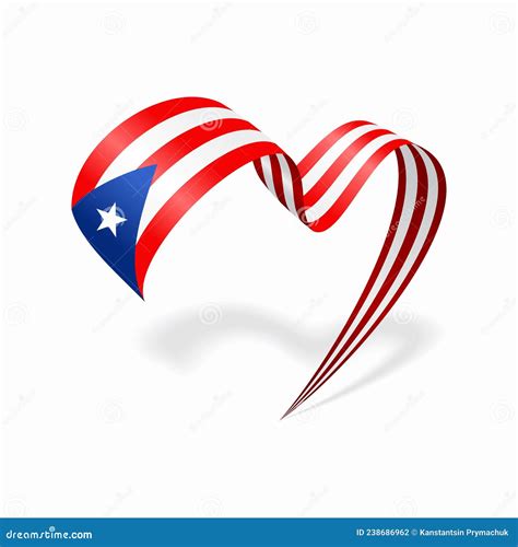 Puerto Rican Flag Heart Shaped Ribbon. Vector Illustration. Stock ...