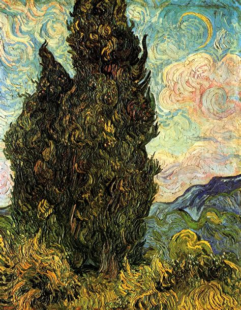 Two Cypresses, 1889 - Vincent van Gogh - WikiArt.org