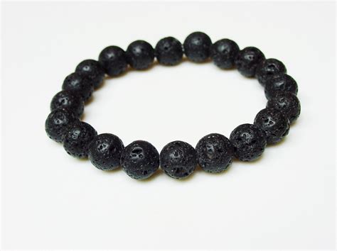 Lava Rock Bracelet / Black Bracelet / Stone Bracelet / Black