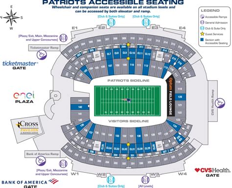 Gillette Stadium Seating Chart for New England Patriots game 2023 ...