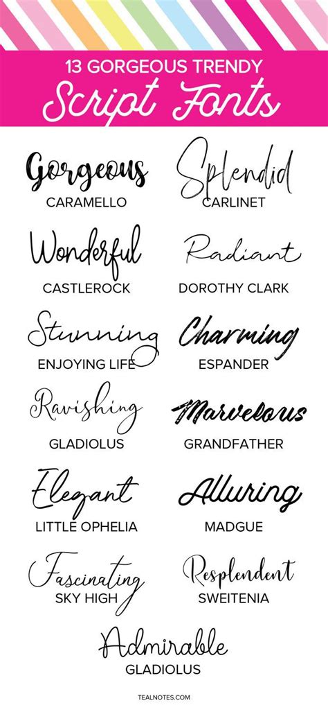 13 Beautiful Script Fonts For Your Next Craft Project