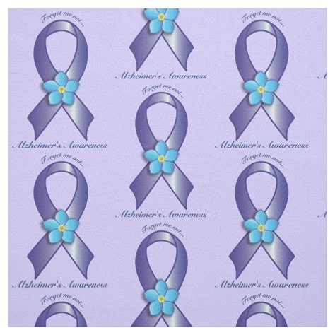 Alzheimer's Awareness Ribbon with Forget Me Not Fabric | Alzheimers ...