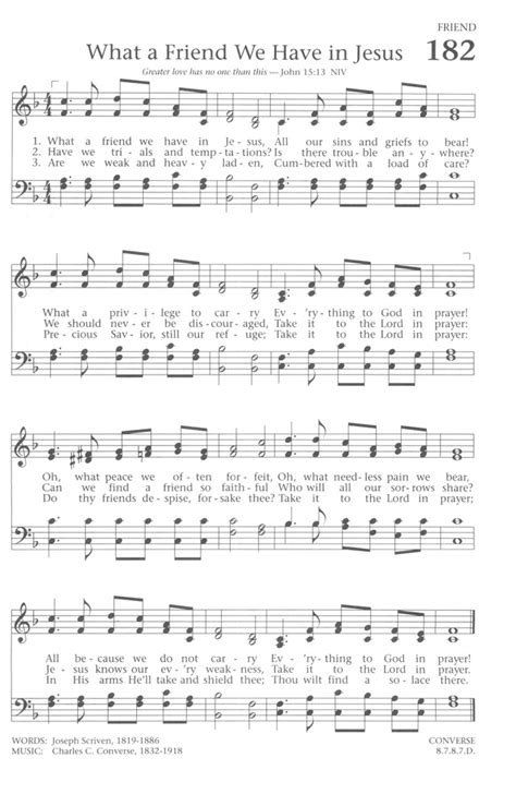 Baptist Hymnal 1991 182. What a friend we have in Jesus | Hymnary.org