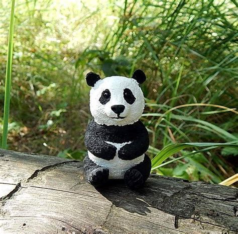 Panda Bear Sculpture Figure Panda Bear Figurine of Clay - Etsy