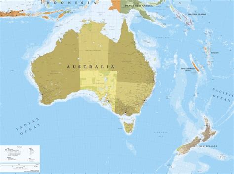 Austrasia Political Map - Cartorical